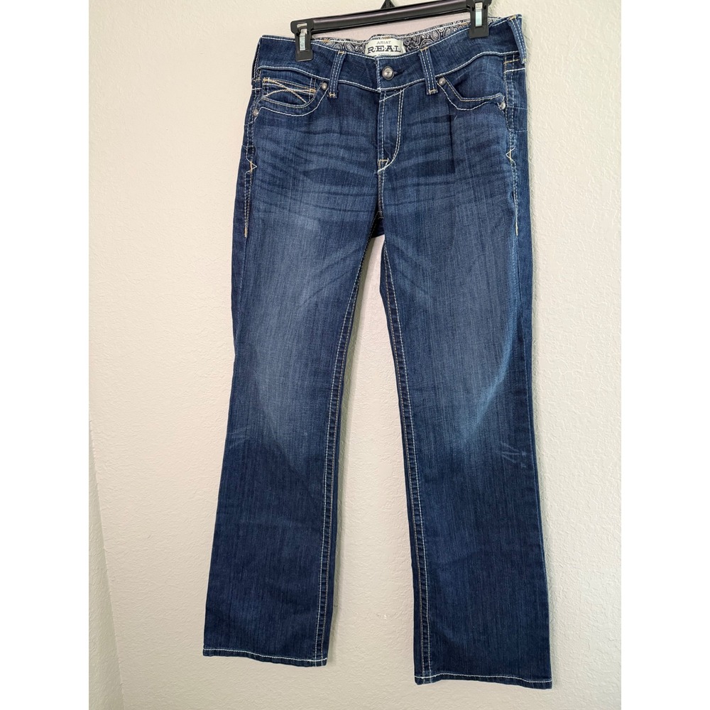 Ariat REAL Riding Jean Whipstitch Bootcut Jeans Ocean Blue 31L Tall Cowgirl